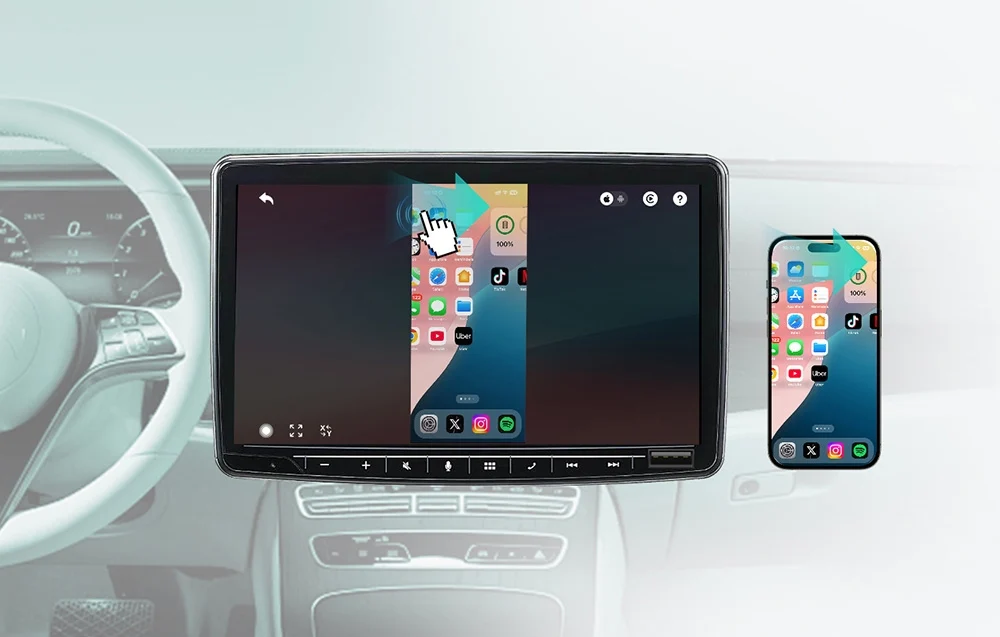 Ottocast Mirror Touch – telefoni peegeldamine autosse + juhtmevaba CarPlay - Image 2